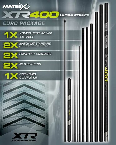 Matrix - Vaste hengel XTR400 Ultra Power Euro Package / 13,00m - Matrix