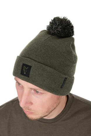 Fox Carp -  Collection Bobble Hat Green/Black - Fox Carp