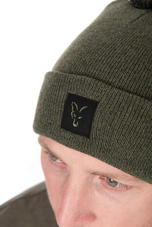 Fox Carp -  Collection Bobble Hat Green/Black - Fox Carp