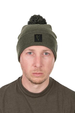 Fox Carp -  Collection Bobble Hat Green/Black - Fox Carp