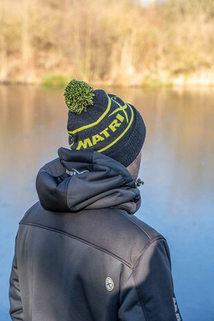 Lime &amp; Grey Bobble Hat - Matrix