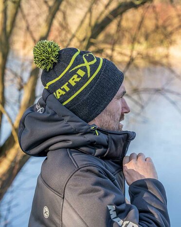 Lime &amp; Grey Bobble Hat - Matrix