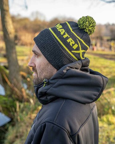 Lime &amp; Grey Bobble Hat - Matrix