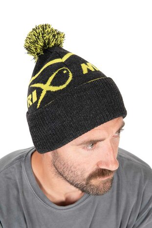 Lime &amp; Grey Bobble Hat - Matrix