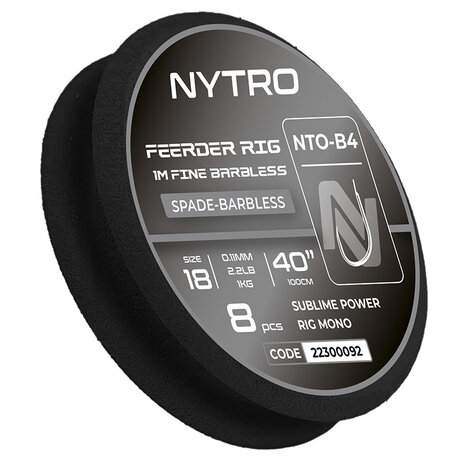 NTO-B4 Barbless Fine Feeder Ready Tied Rigs / 100cm - Nytro