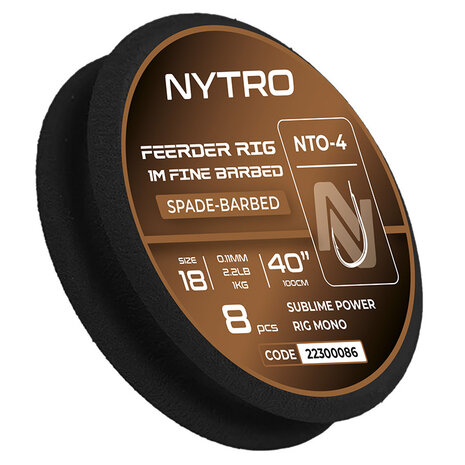 NTO4 Barbed Fine Feeder Ready Tied Rigs / 100cm - Nytro