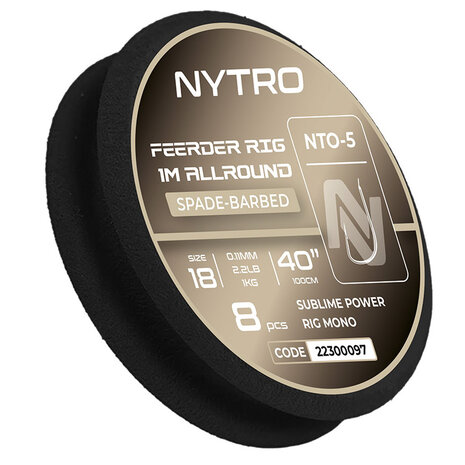 NTO5 Barbed Feeder Allround Ready Tied Rigs / 100cm - Nytro