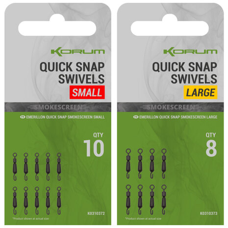 Smokescreen Quick Snap Swivels - Korum