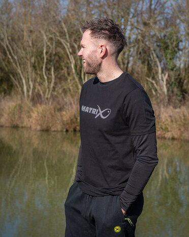 Large Fade Logo T-Shirt / Black-Grey - Matrix