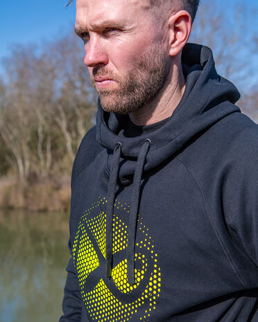 Large Fade Logo Hoody / Black-Lime - Matrix