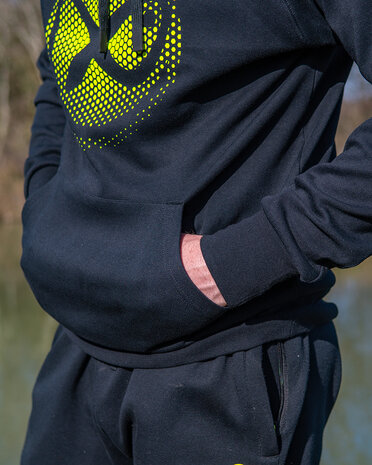 Large Fade Logo Hoody / Black-Lime - Matrix