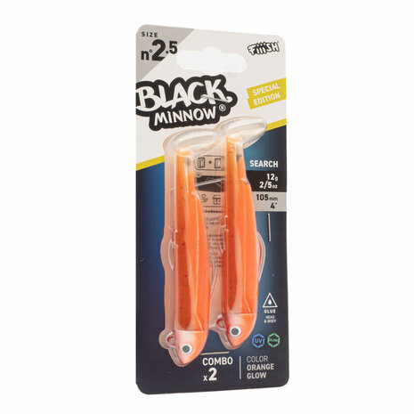FIIISH - Black Minnow 105mm Double Combo Search 12gr Orange Glow - FIIISH