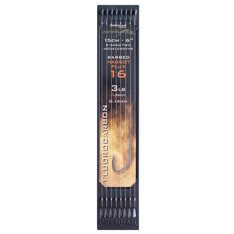 Drennan - Acolyte Maggot Plus 6" Barbed Hooklengths - Drennan