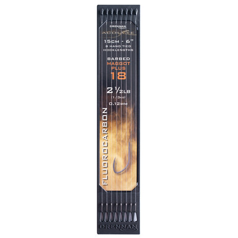Drennan - Acolyte Maggot Plus 6" Barbed Hooklengths - Drennan