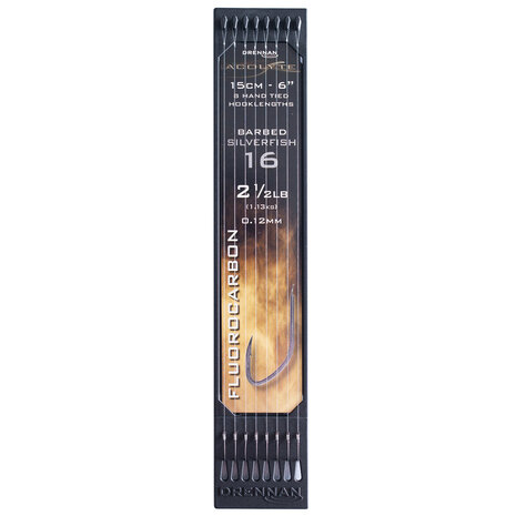 Drennan - Acolyte Silverfish 6" Barbed Hooklengths - Drennan