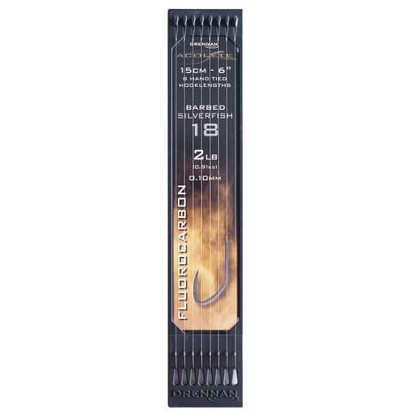 Drennan - Acolyte Silverfish 6" Barbed Hooklengths - Drennan