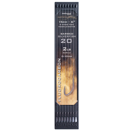 Drennan - Acolyte Silverfish 6" Barbed Hooklengths - Drennan