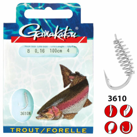 Gamakatsu - Onderlijn Hook Trout Spiral 100cm - Gamakatsu