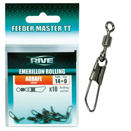 Rive - Feeder Master Rolling Swivel + Snap - Maat 12+0 - Rive