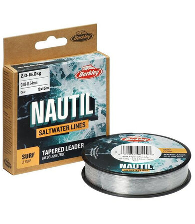 Berkley - Lijn Nylon Nautil Surf  Mono Tapered Leader Clear / 5x15m - Berkley