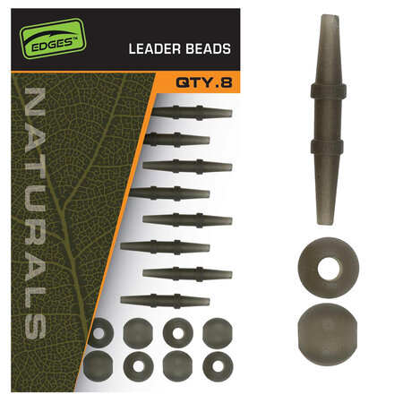 Fox Carp - Edges Naturals Leader Beads x 8 - Fox Carp