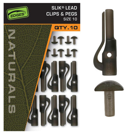 Fox Carp - Naturals Slik Lead Clip&amp; Pegs /  Size 10 - Fox Carp