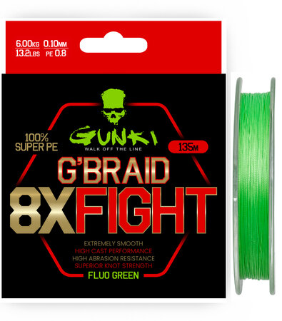 Gunki - Lijn gevlochten G'Braid 4X Game Fight 150m - Gunki