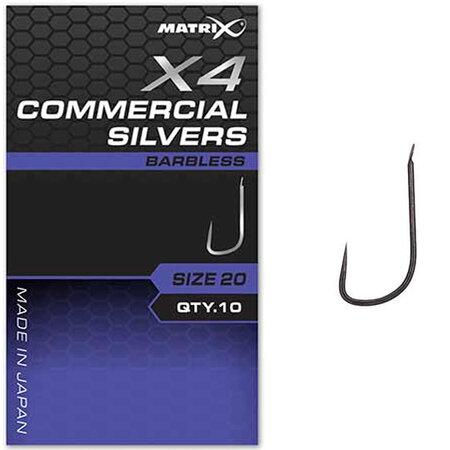 Matrix - Haken X4 Commercial Silvers Barbless - Matrix