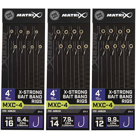 Matrix - PROMO Onderlijn MXC-4 / 10cm / 4" X-Strong Bait Band Rigs - Matrix