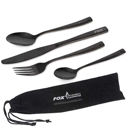 Fox Carp - Cookware Black Stainless Cutlery Set - Fox Carp