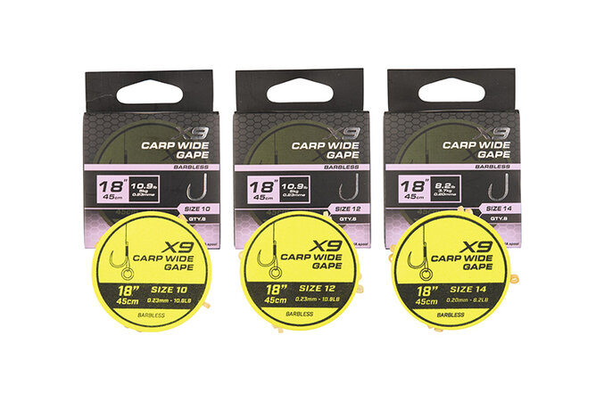 Matrix - X9 Carp Wide Gape Band Rigs 45cm - Matrix