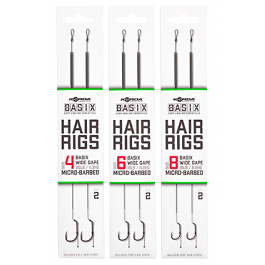 Korda - Onderlijn Basix Hair Rigs Wide Gape Micro Barbed - Korda