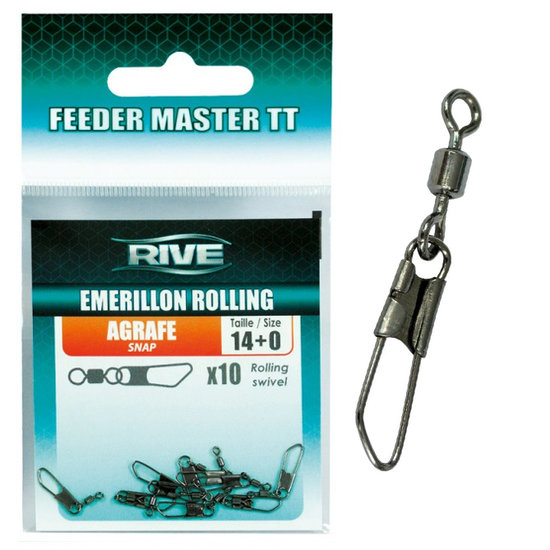 Rive - Feeder Master Rolling Swivel + Snap - Maat 12+0 - Rive