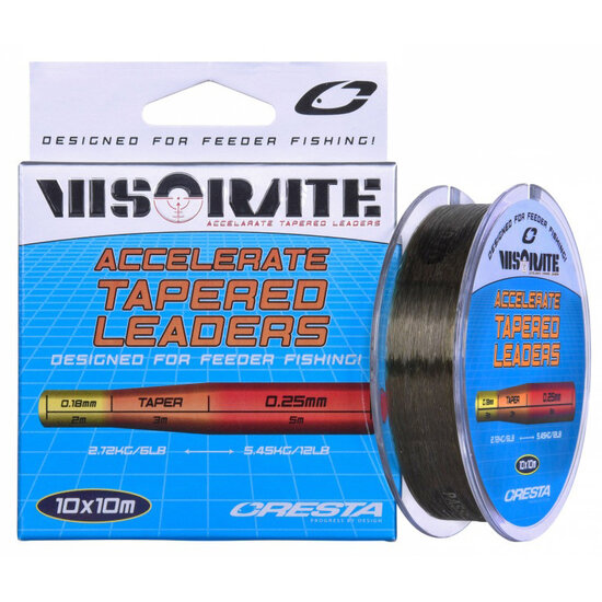 Visorate Accelerate Tapered Leaders - 10 x 10m - Cresta