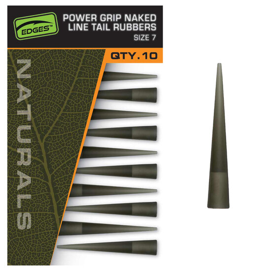 Fox Carp - Edges Naturals Power Grip Naked line Tail Rubbers / Size 7 - Fox Carp
