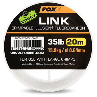 Fox Carp - Edges Link Crimpable  Illusion Fluorocarbon 20m - Fox Carp