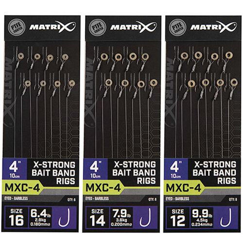 Matrix - PROMO Onderlijn MXC-4 / 10cm / 4" X-Strong Bait Band Rigs - Matrix
