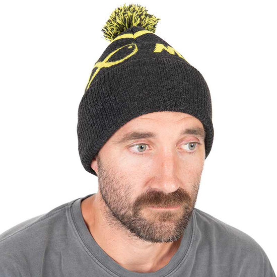 Lime &amp; Grey Bobble Hat - Matrix
