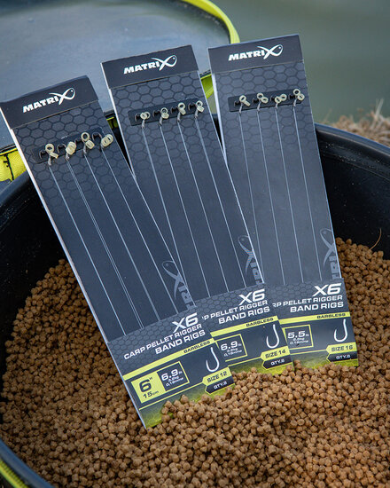 Matrix - X6 Carp Pellet Rigger Band Rigs 15cm - Matrix