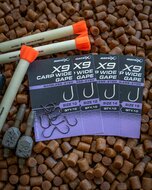 Matrix - Haken X9 Carp Wide Gape Barbless / Eyed - Matrix