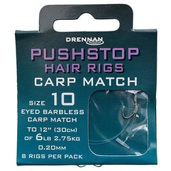 Drennan - Hameçons montes Pushstop Hair RIgs Carp Match - Drennan