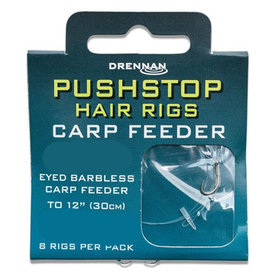 Drennan - Onderlijnen Pushstop Hair Rigs Carp Feeder Barbless / 30cm - Drennan
