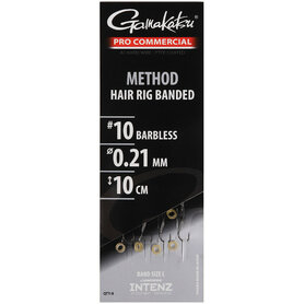 Gamakatsu - Onderlijn Method Hair Rig Banded Barbless 10cm - Gamakatsu