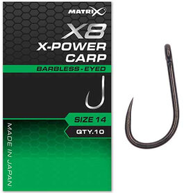 Matrix - Haken X8 X-Power Carp Barbless / Eyed - Matrix