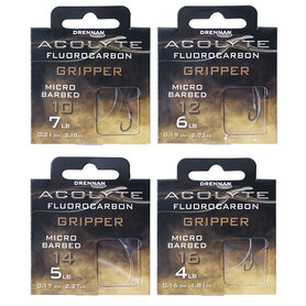 Drennan - Onderlijnen Fluocarbon Acolyte Gripper Micro Barbed / 30cm - Drennan