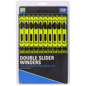Preston - Double Slider Winders / 13cm Yellow In A Tray - Preston