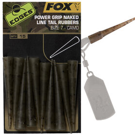 Fox Carp - Edges Camo Power Grip Naked Tail Rubbers / Size 7 - Fox Carp